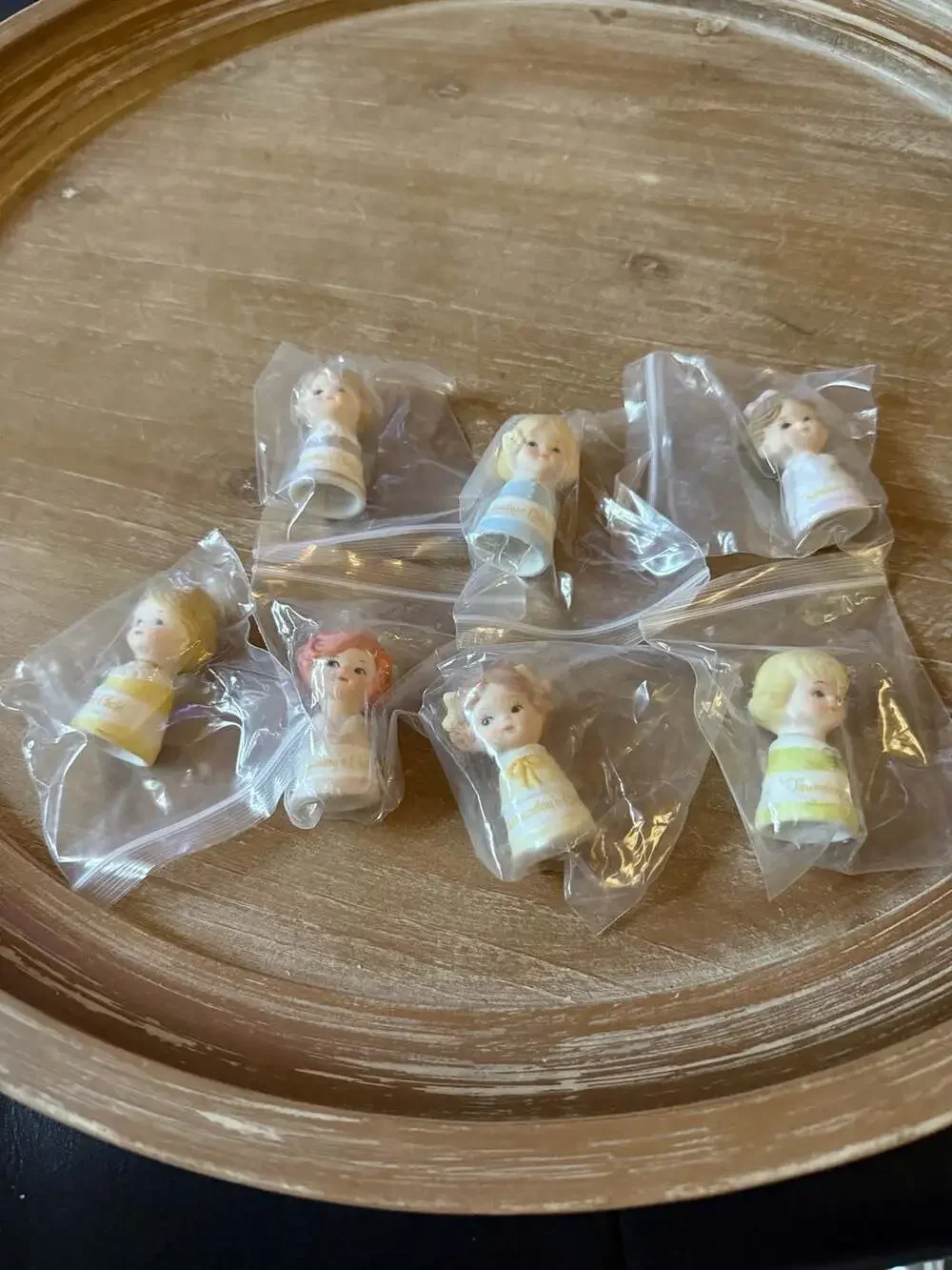 Enesco Days of the Week Porcelain Thimbles Set